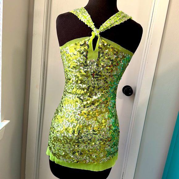Green sequin sheer tank - Picture 4 of 4